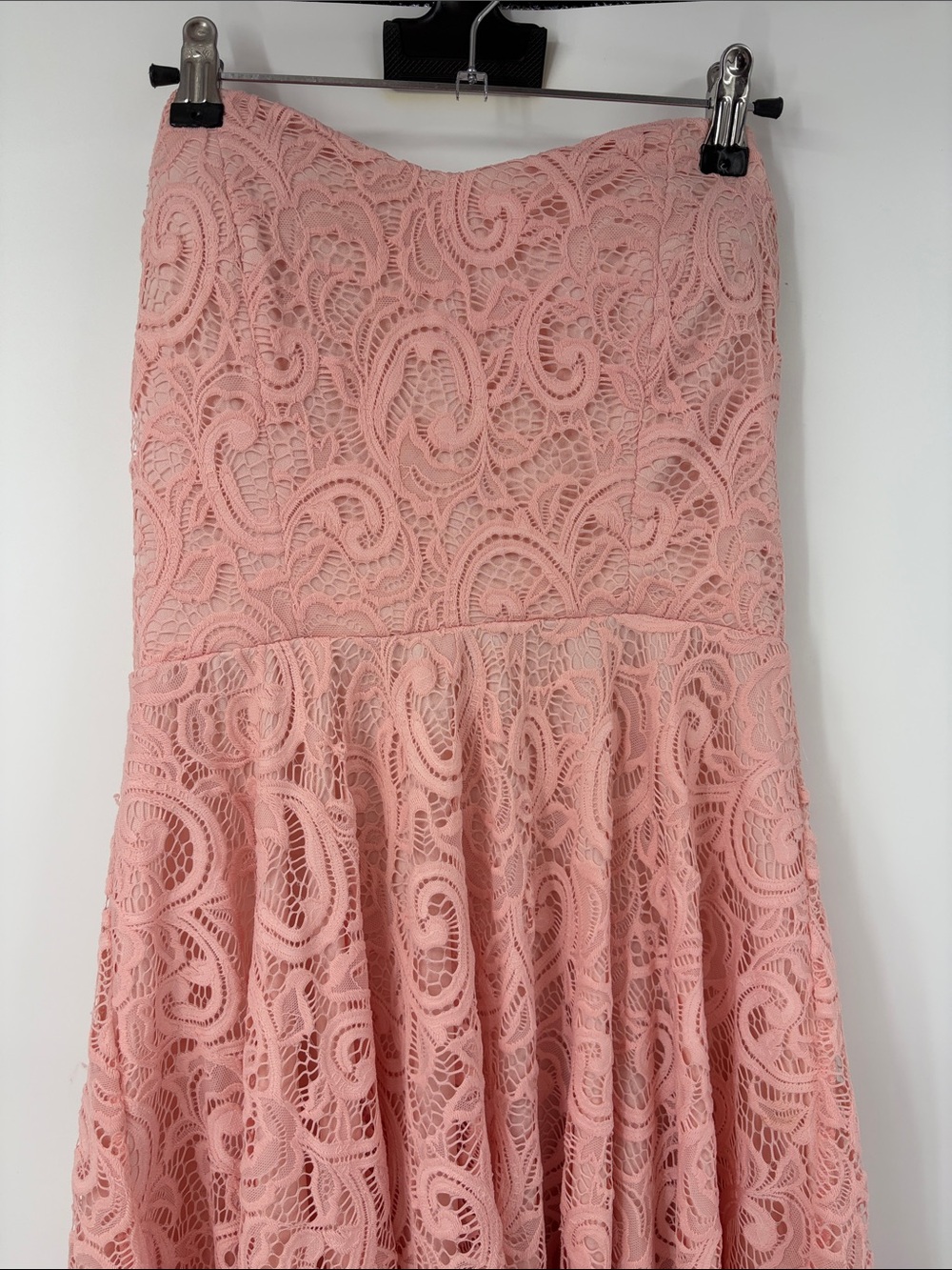 Wild Daisy Light Pink Lace Sweetheart Fit and Flare Dress Size Large - Picture 3 of 7